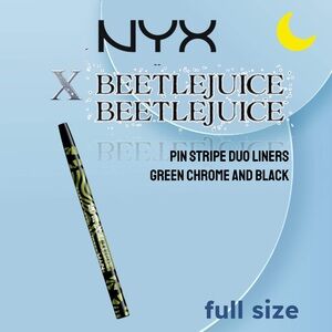 *⚡️📦🆕*BNIB* NYX | FULL | BEETLEJUICE PIN STRIPE DUO LINERS Black + Green